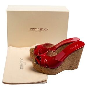 Jimmy Choo Prima Cork Wedge Sandals EU 41.5